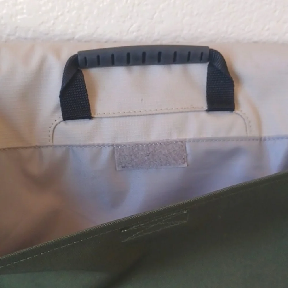 Lowepro Slim Factor Laptop Messenger Shoulder Bag Green Gray & Orange Large EUC